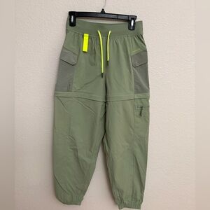 lululemon athletica Olive Green Track Joggers with Neon Yellow Accents